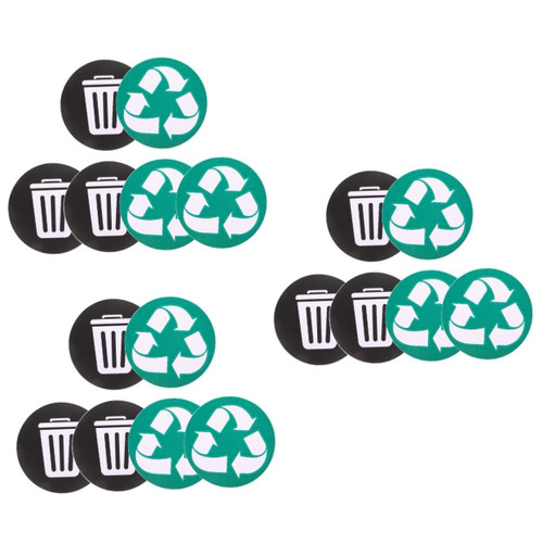 Tofficu 18 Pcs Garbage Sorting Stickers Trash Recycling Labels Recycle and Trash Can Recycle Stickers for Trash Can Recycling Stickers General Waste Sticker Green PVC The Sign Garbage Can