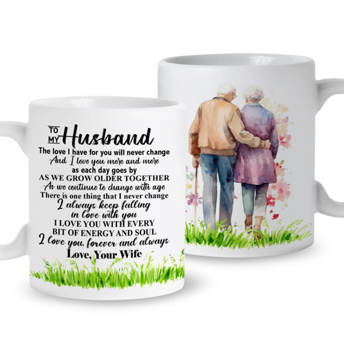 QVUXZ Husband Coffee Mug Gift, I Always Keep Falling in Love with You, Romantic Mug Gifts for Him Husband Hubby from Wife, Christmas Birthday Valentines Gift, Ceramic 11oz