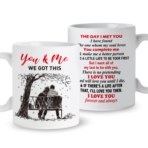 QVUXZ Couple Coffee Mug Gift, You & Me We Got This, Romantic Mug Gifts for Her Wife Girlfriend Him Husband Boyfriend, Christmas Birthday Valentines Gift, Ceramic 11oz