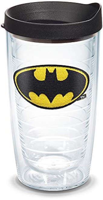 Tervis 1083744 Batman Tumbler with Emblem and Black Lid 16oz, Clear Tervis 1083744 Batman Tumbler with Emblem and Black Lid 16oz, Clear
