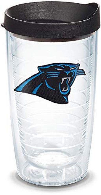 Tervis 1032291 NFL Carolina Panthers Primary Logo Tumbler with Emblem and Black Lid 16oz, Clear Tervis 1032291 NFL Carolina Panthers Primary Logo Tumbler with Emblem and Black Lid 16oz, Clear