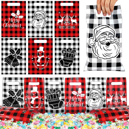 Hotop 150 Pcs Christmas Gift Bags bulk Plaid Goodies Bags Bulk Candy Treat Plastic Snacks Bags for Xmas Gift Santa Snowman for Holiday Treats Goody Bags Merry Christmas Party Favor Supplies Hotop 150 Pcs Christmas Gift Bags bulk Plaid Goodies Bags Bulk Candy Treat Plastic Snacks Bags for Xmas Gift Santa Snowman for Holiday Treats Goody Bags Merry Christmas Party Favor Supplies