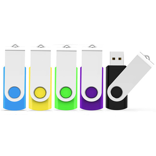 5 Pack 32GB USB Flash Drives USB 2.0 Thumb Drive 32 GB Memory Stick JumpDrive Pen Drive Zip Drive (5 Colors, 32 GiG)