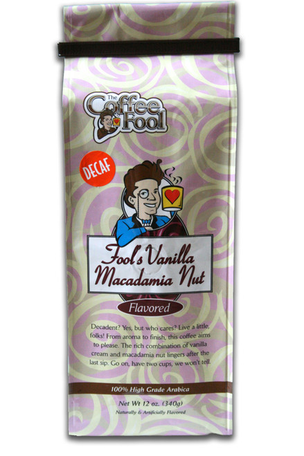 The Coffee Fool French Press, Fool's Decaf Vanilla Macadamia Nut, 12 Ounce