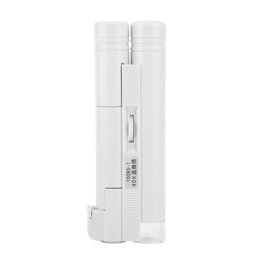 BORDSTRACT Pocket Sized Microscope 40X Zoom Optical Glass Lens LED Microscope Magnifier Micro Lens with Bag for Universal Mobile Phones