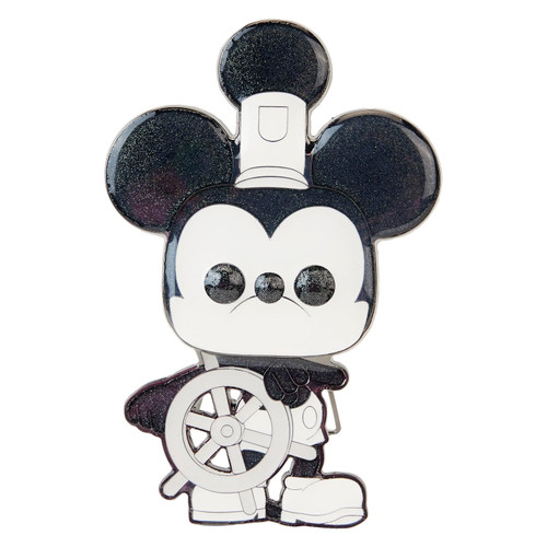Loungefly Disney 100 Pop! Pin: Black and White Vault - Steamboat Willie Mickey Mouse, Amazon Exclusive