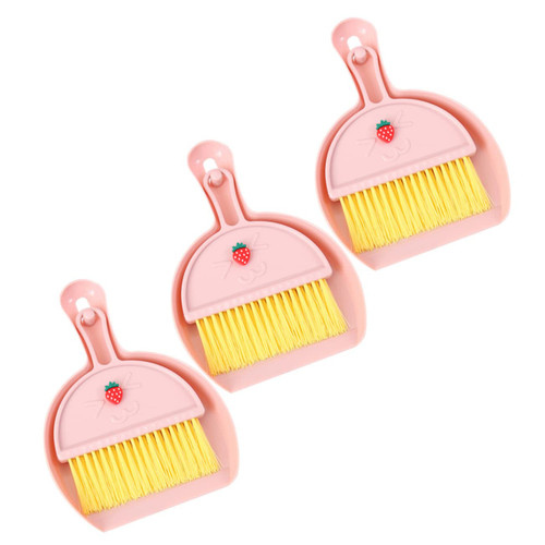 Hemoton 3 Sets Mini Desktop Broom Dustpan Computer Cleaner Keyboard Cleaning Brush Keyboard Brush Cleaner Mini car Computer Keyboard Cleaner Mini Broom Mini Brush Plastic Small Broom Cute