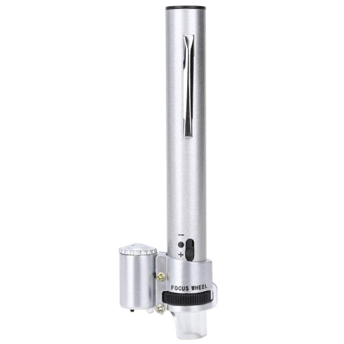Kadimendium 100X Pen Type Adjustable Focusing Portable LED Microscope Mini Magnifier Magnifying Tool 15x6x3 Microscope for Kids Microscope Magnifier