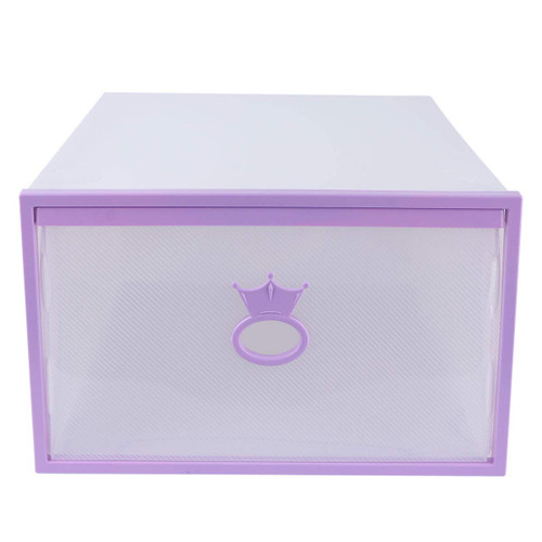 OFFSCH Box Plastic Shoe Storage Box Plastic Shoe Organizer Shoe Storage Cubes Sneaker Drawers Shoe Organizer Drawer Shoe Cubby for Closet Shoe Storage Container Household Cabinet Purple