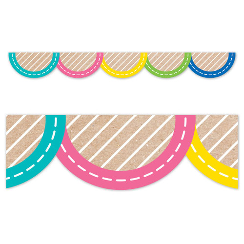 CTP Krafty Pop Colorful Kraft Jumbo Scallops Bulletin Board Border (Creative Teaching Press 10906)