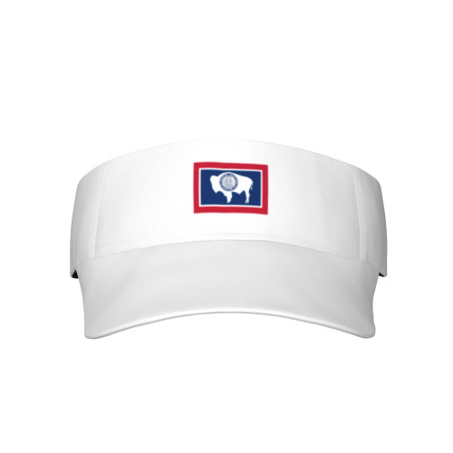 Wyoming State Flag Sport Sun Visor Hats Adjustable Empty Top Baseball Cap Golf Visors Hat Athletic Visor Hat for Men Women Black