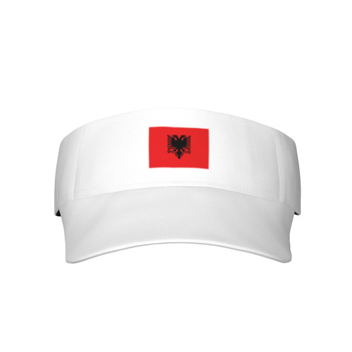 Flag of Albania Sport Sun Visor Hats Adjustable Empty Top Baseball Cap Golf Visors Hat Athletic Visor Hat for Men Women Black