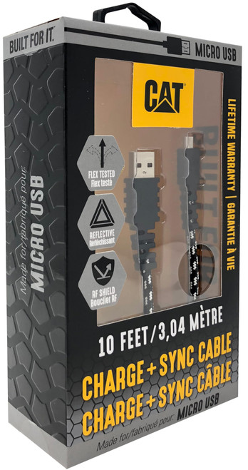 Cat 10FT Micro USB Cable - Charging Cable - Fast Syncing USB Extension Cable for Digital Cameras - Extra Durable, Extra Long USB to Micro USB Charger Cord