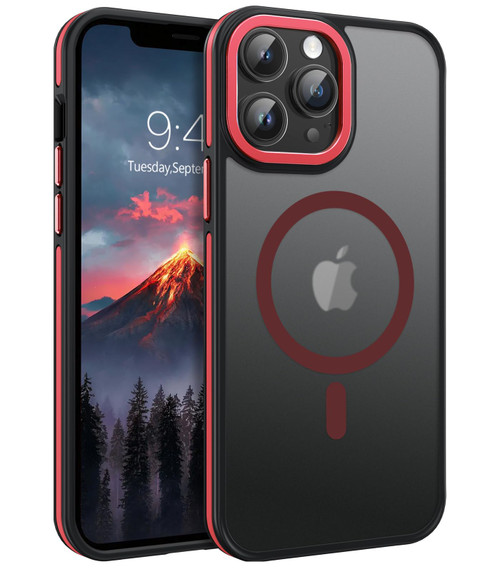 BENTOBEN Magnetic for iPhone 12 Pro Max Case Compatible with Magsafe, Translucent Matte Shockproof Anti-Fingerprint Anti-Scratch Protective Cover Phone Case for iPhone 12 Pro Max 6.7 inch, Red