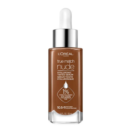 L'Oreal Paris True Match Nude Hyaluronic Tinted Serum Foundation with 1% Hyaluronic acid, Rich Deep, 1 fl. oz. L'Oreal Paris True Match Nude Hyaluronic Tinted Serum Foundation with 1% Hyaluronic acid, Rich Deep, 1 fl. oz.