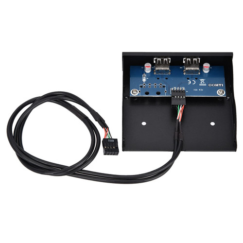 Kingwin Front Panel USB Hub, 3.5 Inch USB2.0 2 Port 9-pin Tinned Copper Wire Floppy Drive Front Panel