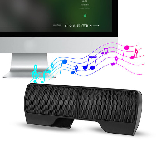 Qiilu Laptop Speaker Soundbar Laptop Soundbar USB Clip Screen Mini Desktop Portable 2.0 o Cfor OMPuter Accessories