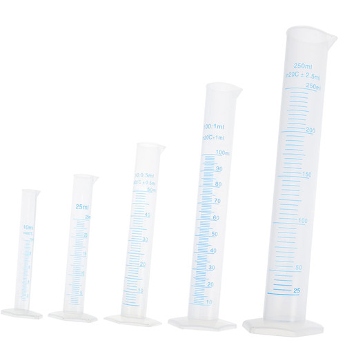 PLAFOPE 5pcs Graduated Cylinder Small Plastic Test Tubes Plastic centrifuge Tubes Plastic Tubes Graduated Test Tube Measuring Test Tube Plastic Cylinder for Laboratory lab Test Liquid Tool