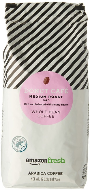Amazon Fresh, Donut Cafe Whole Bean Coffee, Medium Roast, 32 Oz Amazon Fresh, Donut Cafe Whole Bean Coffee, Medium Roast, 32 Oz