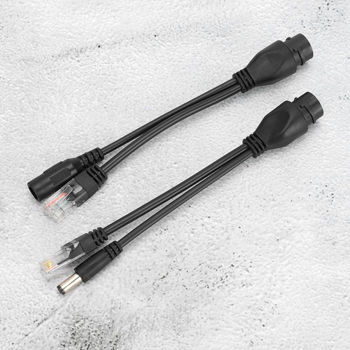 POE Splitter Adapter, 5 Pairs Ethernet Camera POE Splitter Fast Transmission POE Adapter Splitter DC12V for IP CameraAP (Black)