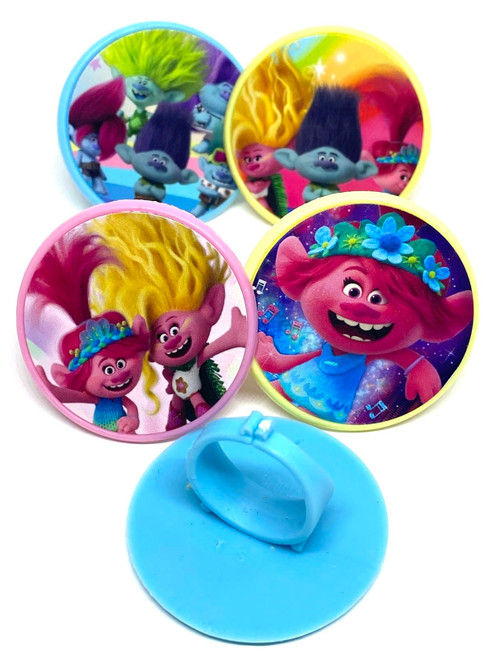 Trolls Band Together Cupcake Toppers Birthday Party Supplies Rings - Package of 24
