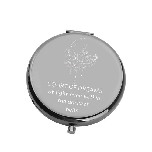 UJIMS A Court of Thorns and Roses Inspired Gift The Night Court Compact Mirror ACOMAF Night Court Gift Velaris Gift Acotar Fan Gift (TheNightCourtBlack)