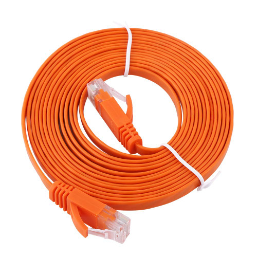 BesCable Ethernet Cable RJ45 CAT6 Gigabit Ethernet Network Flat LAN Cable UTP Patch Router Cables with RJ45 Connector for Internet, Router, Modem, PC and Laptop (Orange)(15M)