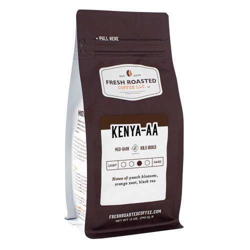 Fresh Roasted Coffee, Kenya AA, 12 oz, Med-Dark Roast, Kosher, Ground Fresh Roasted Coffee, Kenya AA, 12 oz, Med-Dark Roast, Kosher, Ground