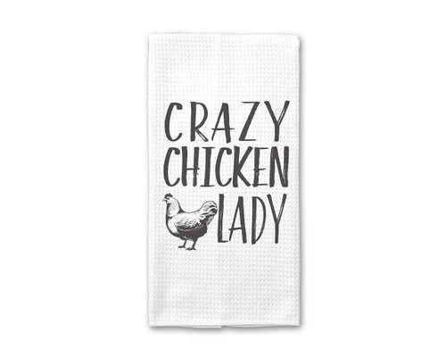CANARY ROAD Crazy Chicken Lady Towel, Chicken Mom, Chicken Gift, Chicken Lady, Chicken Farmer Gift, Backyard Farmer Gift, Kitchen Towel CANARY ROAD Crazy Chicken Lady Towel, Chicken Mom, Chicken Gift, Chicken Lady, Chicken Farmer Gift, Backyard Farmer Gift, Kitchen Towel