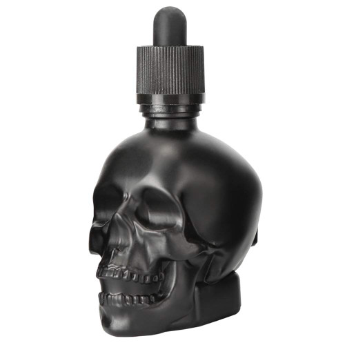 Tvoip Glass Dropper Bottle 4OZ/120ML Skull Shape Bottle of Halloween,E Liquid,Essential Oil Bottle with Pipette,Empty Refill Glass Bottle (4oz/120ml)