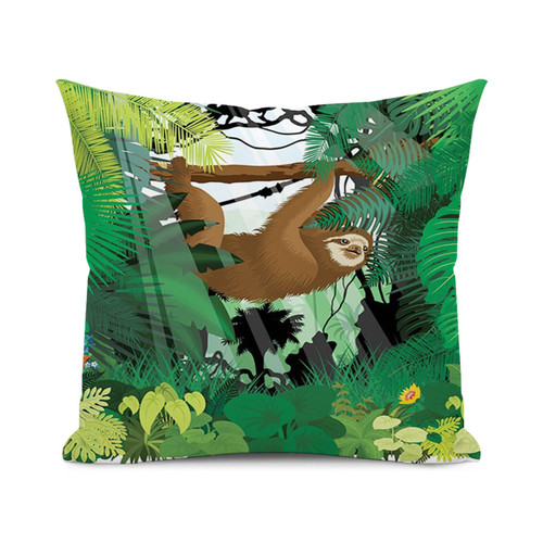 SARNFANS Sloth Throw Pillow Cushion Cover,Plants and Animal on a Tree Wildlife,Decorative Square Accent Pillow Case,Green Brown 22x22 inch SARNFANS Sloth Throw Pillow Cushion Cover,Plants and Animal on a Tree Wildlife,Decorative Square Accent Pillow Case,Green Brown 22x22 inch