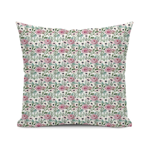 SARNFANS Rose Throw Pillow Cover,Victorian Look Flowers,Colorful Decorative Pillow Cases Square Cushion Covers for Home Sofa Couch,Green 22x22 inch