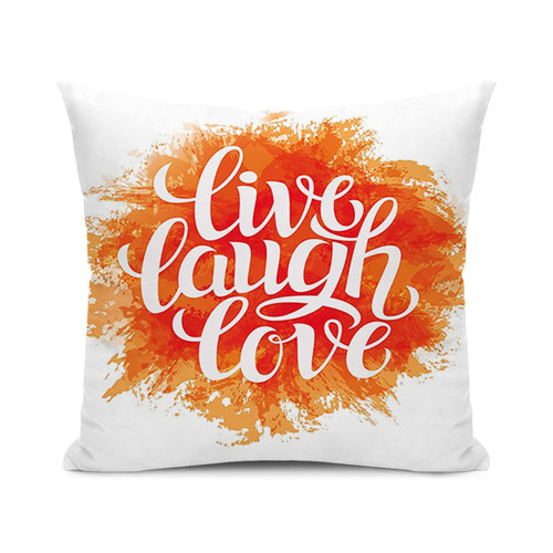 SARNFANS Live Laugh Love Throw Pillow Cushion Cover,Hand Drawn Style,Decorative Square Accent Pillow Case,Orange White 22x22 inch SARNFANS Live Laugh Love Throw Pillow Cushion Cover,Hand Drawn Style,Decorative Square Accent Pillow Case,Orange White 22x22 inch
