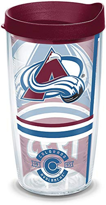 Tervis 1303446 NHL Colorado Avalanche Top Shelf Insulated Tumbler with Wrap and Maroon Lid, 16oz, Clear Tervis 1303446 NHL Colorado Avalanche Top Shelf Insulated Tumbler with Wrap and Maroon Lid, 16oz, Clear