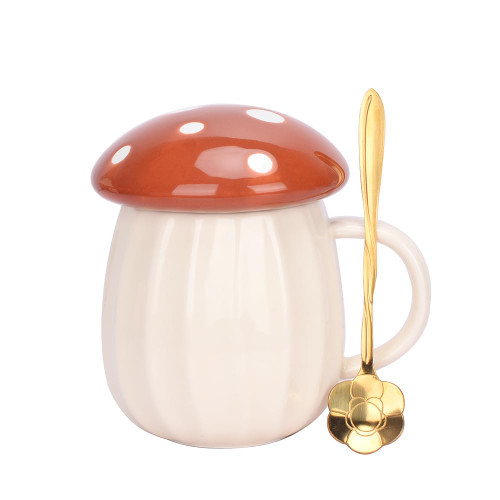 XinHuiGY Mushroom Mug, Cute Coffee Mug with Lid and Flower Spoon, Kawaii Mushroom Tea Cup, 250ml/8oz Funny Mushroom Cup for Milk, Gift for women, Girl,Christmas, Birthdays (Brown) XinHuiGY Mushroom Mug, Cute Coffee Mug with Lid and Flower Spoon, Kawaii Mushroom Tea Cup, 250ml/8oz Funny Mushroom Cup for Milk, Gift for women, Girl,Christmas, Birthdays (Brown)
