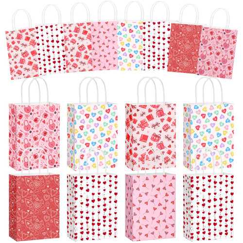 Uiifan 24 Pcs Valentines Day Paper Gift Bags with Handle Valentines Goody Candy Treat Bags Valentines Day Heart Love Pattern Bags for Valentines Day Party Favors Supplies Gift Wrapping Uiifan 24 Pcs Valentines Day Paper Gift Bags with Handle Valentines Goody Candy Treat Bags Valentines Day Heart Love Pattern Bags for Valentines Day Party Favors Supplies Gift Wrapping