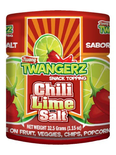Twang Twangerz Flavored Salt Snack Topping - Lime, Lemon Lime, Chili Lime & Dill Pickle (Chili Lime, 4 Pack)