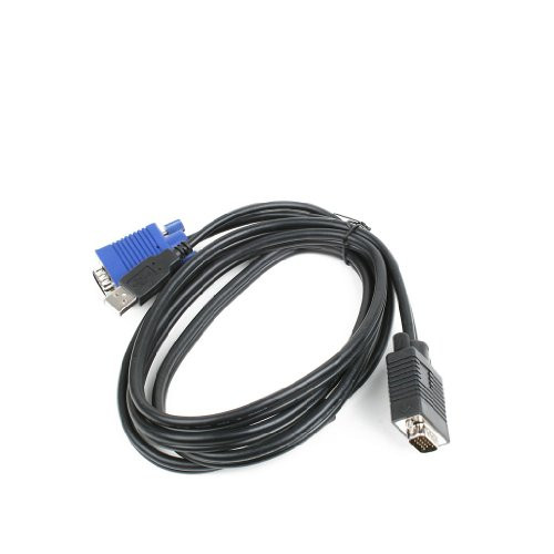 Linkskey 15 Feet Slim 2-in-1 VGA USB KVM Cable Male/Male (C-KVM-SU15)