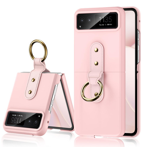 Maxdara for Moto Razr 2023 Case with Ring Holder [Not Fit Razr Plus 2023], Motorola Razr 2023 Case with Lens Protector, Slim Shockproof Phone Cover Case for Moto Razr 2023 (Pink)