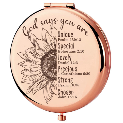 LOGMOR Healing Gifts Compact Mirror for Women, Christian Gifts for Women Mini Mirror, Appreciation Gifts, Religious Inspire Gifts Birthday Gifts for Women/Wife/Mom/Friends/Grandma/Sister
