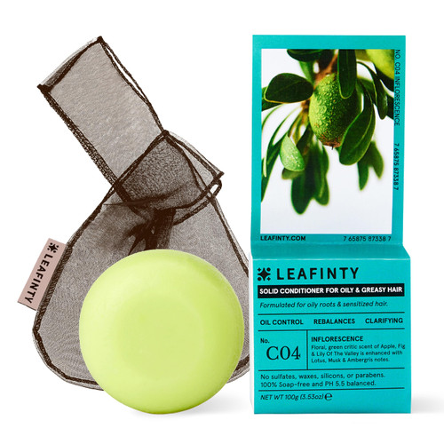 Leafinty Conditioner Bar for Oily Hair- Sulfate Free, Natural, Sustainable, Zero Waste,100g (Pack of 1, up to 75 uses)