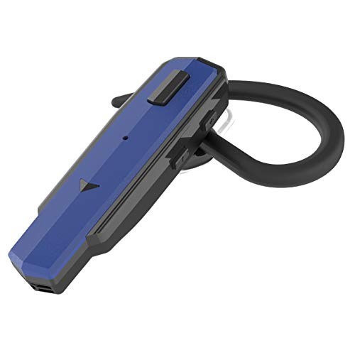 Bluetooth Headset, V4.2 Daul-Mic Noise Cancelling Hands Free Wireless Earpiece with Mute Key for Office/Business/Workout/Driver/Trucker for Cell Phones - Black+Blue
