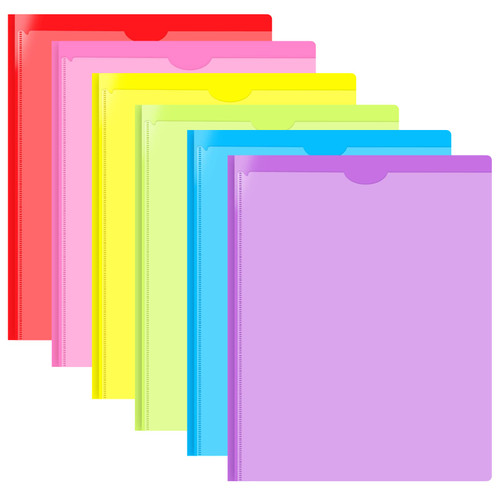 JISUSU Heavy Duty Plastic Folder with Clear Front Pocket and Prongs -6 Pack, Assorted Colors 3 Prong Folders with Pockets and Card Slot for Letter Size Paper JISUSU Heavy Duty Plastic Folder with Clear Front Pocket and Prongs -6 Pack, Assorted Colors 3 Prong Folders with Pockets and Card Slot for Letter Size Paper