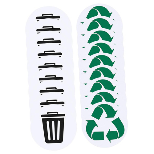 HOMSFOU 1 Set self Adhesive Recycling Stickers Trash can Outdoor Large Trash cans for Outside Stickers Large Recycling Signs Trash bin Logo Stickers Garbage can Label Box PVC