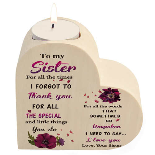 Heart-Shaped - Sister Candle?Gifts for Sister?Sisters Gifts from Sister?Birthday Gifts for Sister?Women Friends Personalized Custom Gifts?Thank You Gifts Christmas?to My Sister?