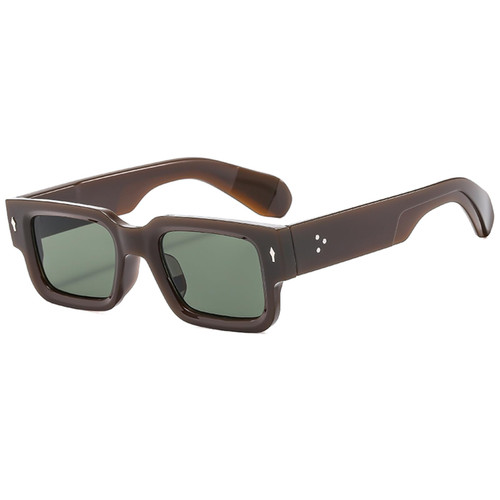 GIFIORE Square Sunglasses for Men Women Trendy Black Rectangle Sunglasses for Men (Brown Frame Green Lens) GIFIORE Square Sunglasses for Men Women Trendy Black Rectangle Sunglasses for Men (Brown Frame Green Lens)