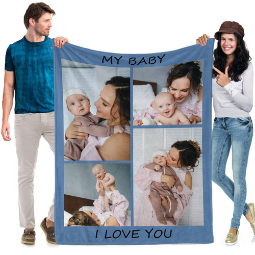 ggtg Customized Blankets with Photos and Text,Picture Blanket Personalized Photo,Customized Blanket with Pictures (80x120cm/32x47'')