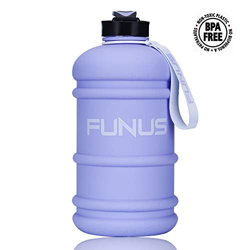 FUNUS Big Water Bottle 1.3L-2.2L Large Water Bottle BPA Free Leak Proof Reusable Odorless Big Capacity Water Jug for Men Women Fitness Gym Outdoor Climbing Gym Water Bottle (2.2L Matte Crocus Petal)