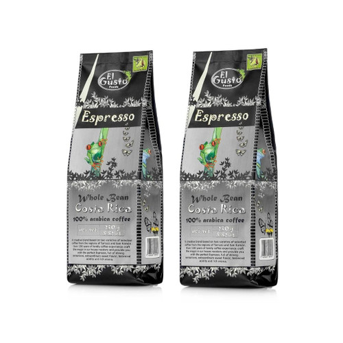 El Gusto Whole Bean Coffee - Costa Rican Drip Coffees, Creative Blend - Dark Roast, 100% Arabica, Fresh, Handpicked & Sun-Dried - Roasted & Sealed For Freshness - Espresso (8.82 oz) El Gusto Whole Bean Coffee - Costa Rican Drip Coffees, Creative Blend - Dark Roast, 100% Arabica, Fresh, Handpicked & Sun-Dried - Roasted & Sealed For Freshness - Espresso (8.82 oz)