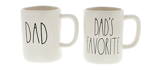 RAe Dunn by Magenta DAD and DAD'S FAVORITE large letters coffee tea 2 mug set